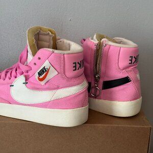 Nike Pink and White High-Top Sneakers